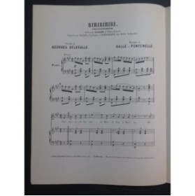 GALLE et FONTENELLE Biribiribi Chant Piano XIXe siècle