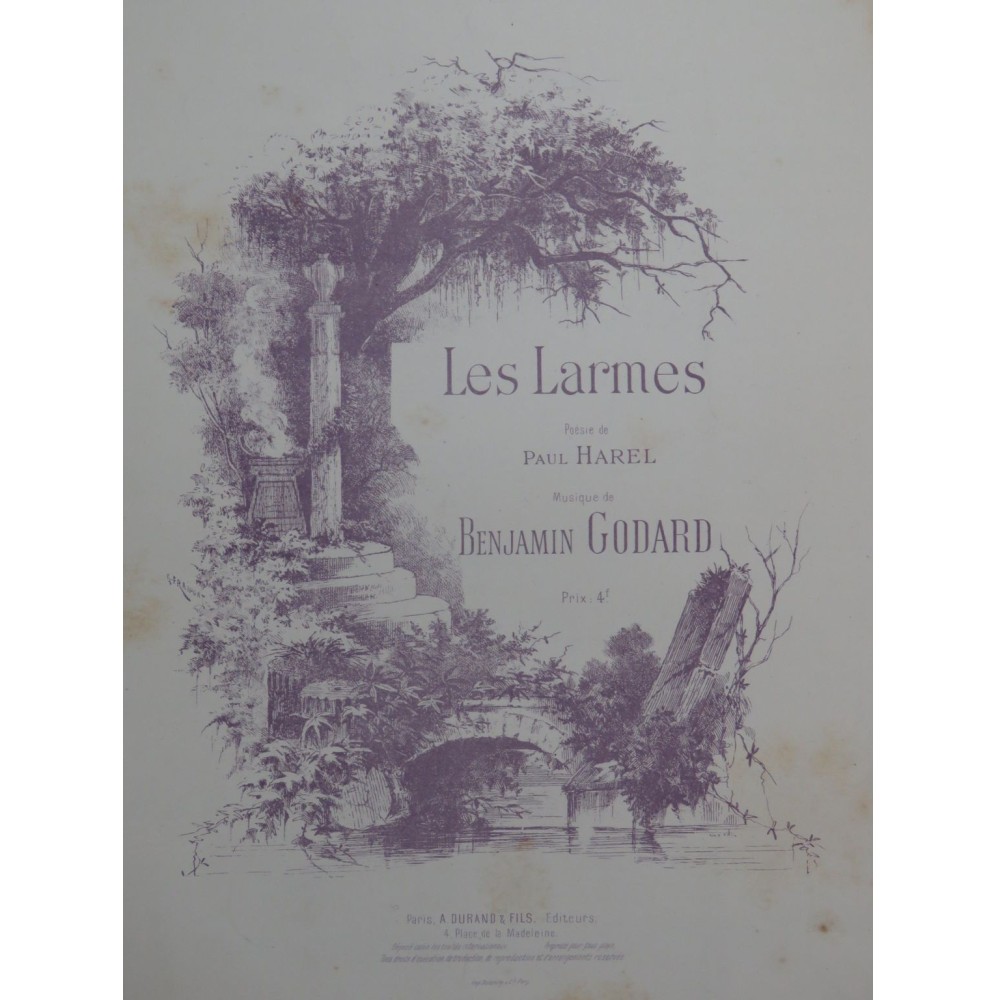 GODARD Benjamin Les Larmes Chant Piano ca1895