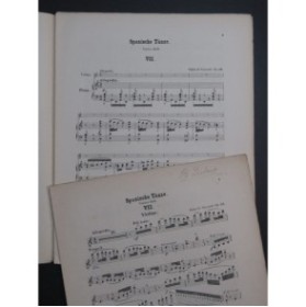 DE SARASATE Pablo Spanische Tänze No 7 et 8 Violon Piano 1881