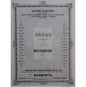 BEETHOVEN Rondo en Ut Piano ca1860