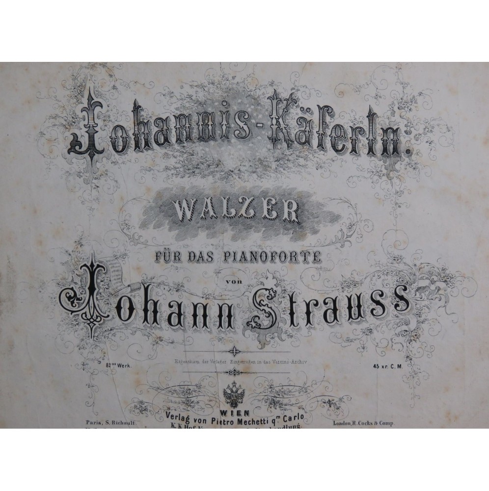 STRAUSS Johann Johannis-Käferln Walzer Piano ca1850