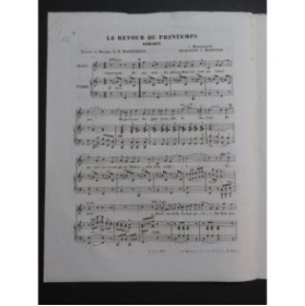 MAHOUDEAU F. Le Retour du Printemps Dédicace Chant Piano ca1858