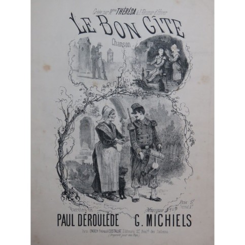 MICHIELS Gustave Le Bon Gîte Chant Piano 1883