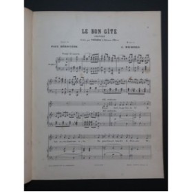 MICHIELS Gustave Le Bon Gîte Chant Piano 1883