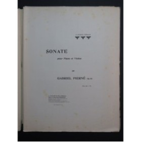 PIERNÉ Gabriel Sonate op 36 Piano Violon 1901