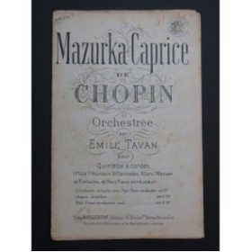 CHOPIN Frédéric Mazurka Caprice Orchestre XIXe