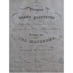 MAYSEDER Joseph Quintette No 1 Violons Altos Violoncelle ca1845