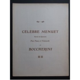 BOCCHERINI Luigi Menuet Piano Violoncelle