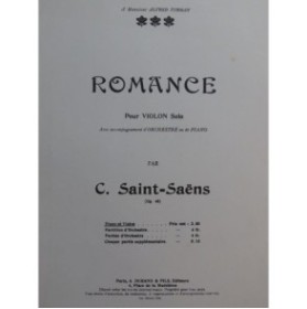 SAINT-SAËNS Camille Romance Violon Piano