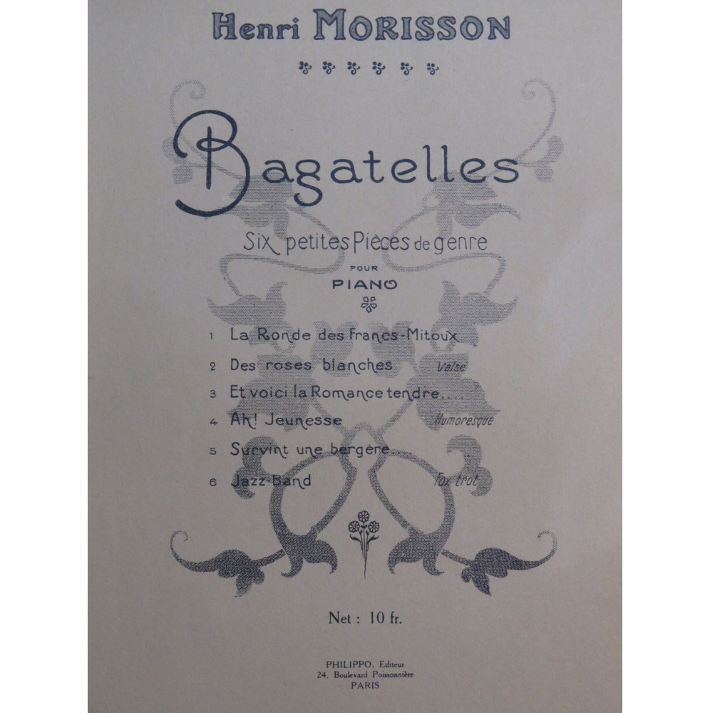 MORISSON Henri Bagatelles Piano 1919