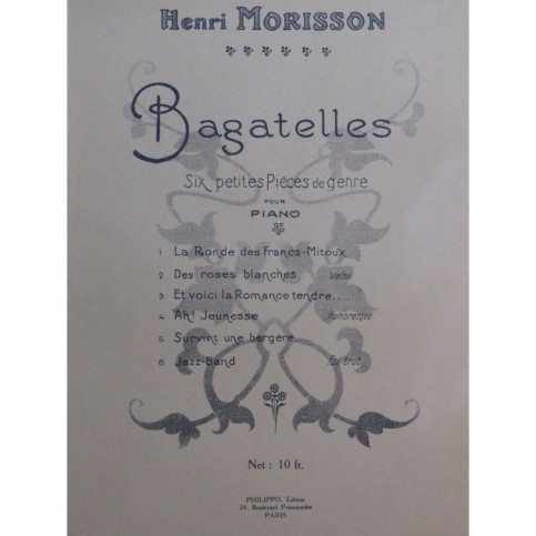 MORISSON Henri Bagatelles Piano 1919