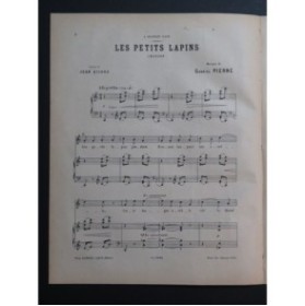 PIERNÉ Gabriel Les Petits Lapins Chant Piano
