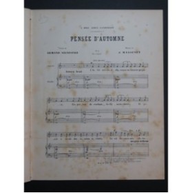 MASSENET Jules Pensée d'Automne Chant Piano 1901