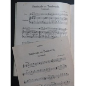 LECLAIR Jean Marie Sarabande und Tambourin Violon Piano