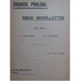 POULENC Francis Novelette No 2 Piano 1930