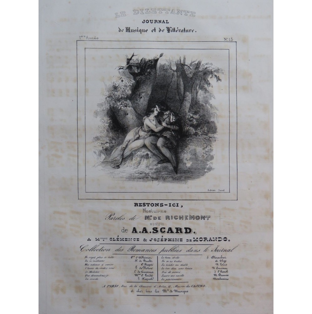 SCARD A. A. Restons ici Chant Piano ca1840