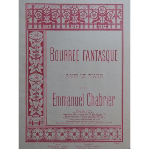 CHABRIER Emmanuel Bourrée Fantasque Piano