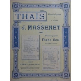 MASSENET Jules Thaïs Méditation Piano Violon 1898