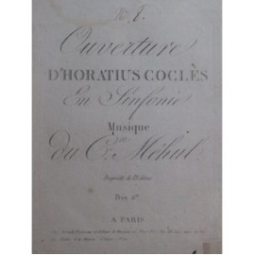 MÉHUL Horatius Coclès Ouverture Orchestre ca1795