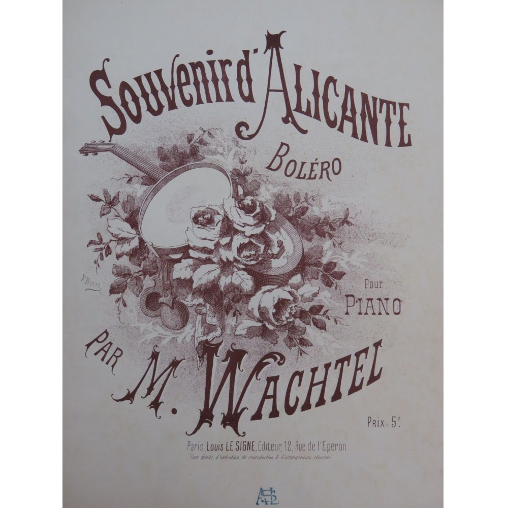 WACHTEL M. Souvenir d'Alicante Piano