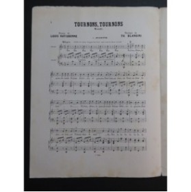 BLANGINI Théodore fils Tournons Tournons Chant Piano ca1875