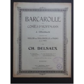 OFFENBACH Jacques Barcarolle Piano Violon 1928