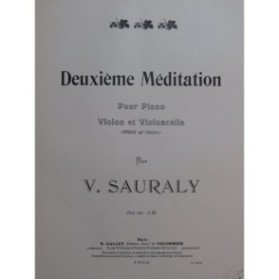 SAURALY Victor Méditation No 2 Piano Violon Violoncelle Orgue