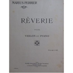PERRIER Marius Rêverie Dédicace Violon Piano ca1920