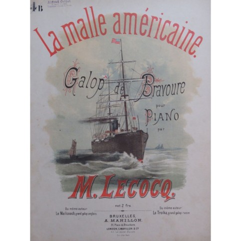 LECOCQ M. La malle américaine Piano XIXe siècle