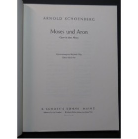SCHOENBERG Arnold Moses und Aron Opéra Chant Piano 1957