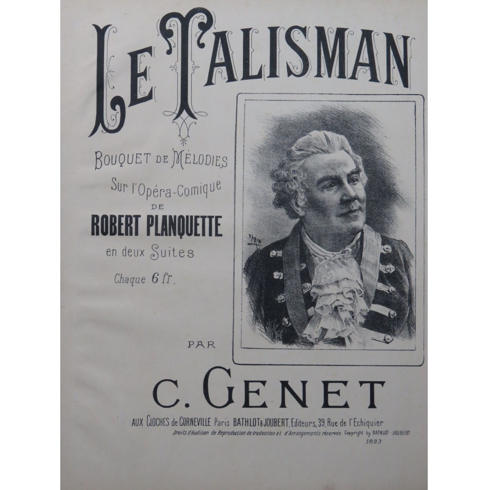 GENET C. Le Talisman Bouquet de Mélodies Piano 1893