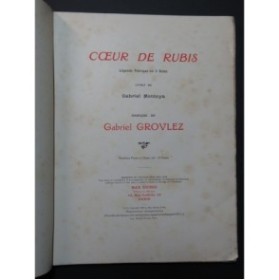 GROVLEZ Gabriel Coeur de Rubis Dédicace Chant Piano 1912
