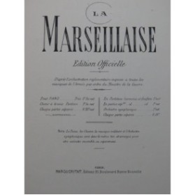 La Marseillaise Edition Officielle Piano