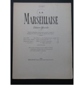 La Marseillaise Edition Officielle Piano