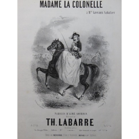 LABARRE Théodore Madame la Colonelle Chant Piano ca1850