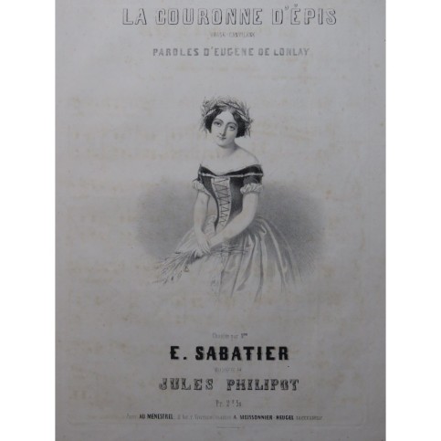 PHILIPOT Jules La Couronne d'Épis Chant Piano ca1850