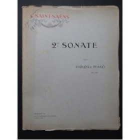 SAINT-SAËNS Camille Sonate No 2 op 102 Violon Piano 1896