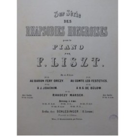 LISZT Franz Rhapsodie Hongroise No 11 Piano ca1855