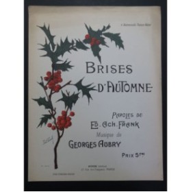 AUBRY Georges Brises d'Automne Dédicace E. A. Frank Chant Piano