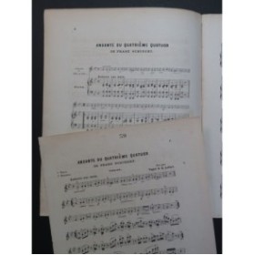 SCHUBERT Franz Andante du Quatrième Quatuor Piano Violon ca1880