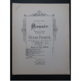 FRANCK César Sonate Violon Piano ca1890