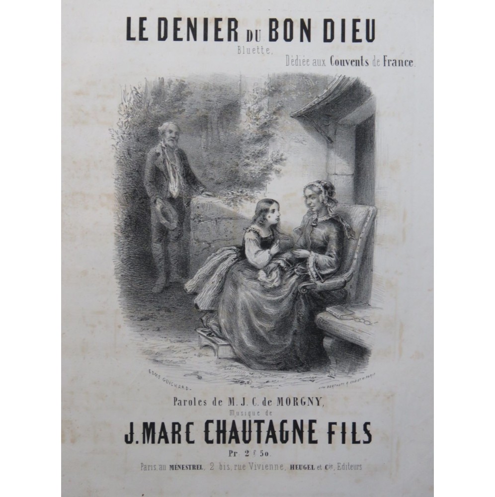 CHAUTAGNE Jean Marc Fils Le Denier du Bon Dieu Chant Piano ca1850