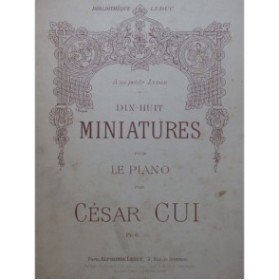 CUI César Dix-Huit Miniatures Piano ca1887