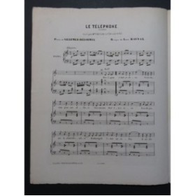 RAYNAL Louis Le Téléphone Chant Piano XIXe siècle