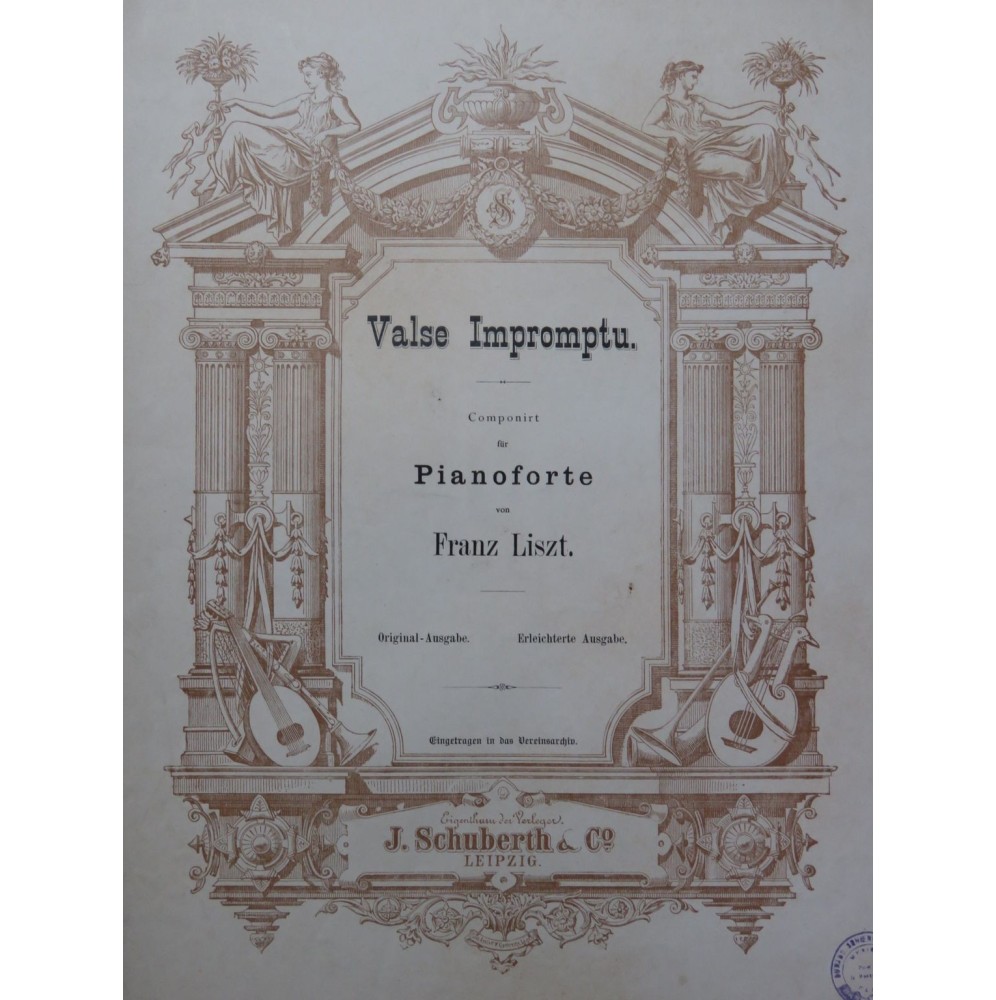 LISZT Franz Valse Impromptu Piano ca1860