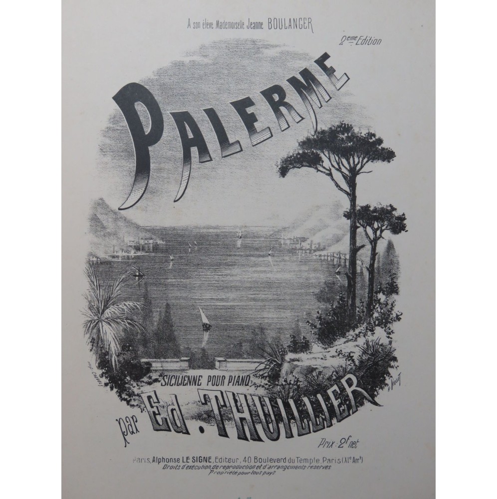 THUILLIER Edmond Palerme Piano ca1900