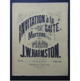 HARMSTON J. W. Invitation à la Gaité  Piano ca1865