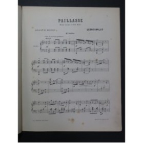 LEONCAVALLO Ruggero Paillasse Bouquet de Mélodies Piano ca1895
