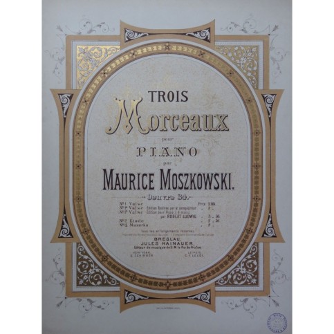 MOSZKOWSKI Maurice Valse op 34 No 1 Piano ca1885