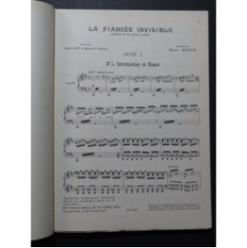BERTÉ Henri La Fiancée Invisible Opérette Chant Piano 1914